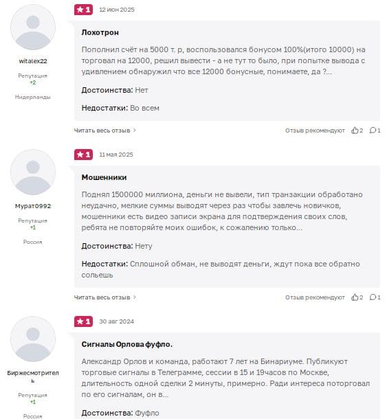 отзывы бинариум
